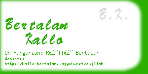 bertalan kallo business card